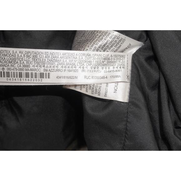 Zara Faux Leather Cropped Moto Jacket Olive Zip Pockets Women’s Size M - Picture 6 of 8